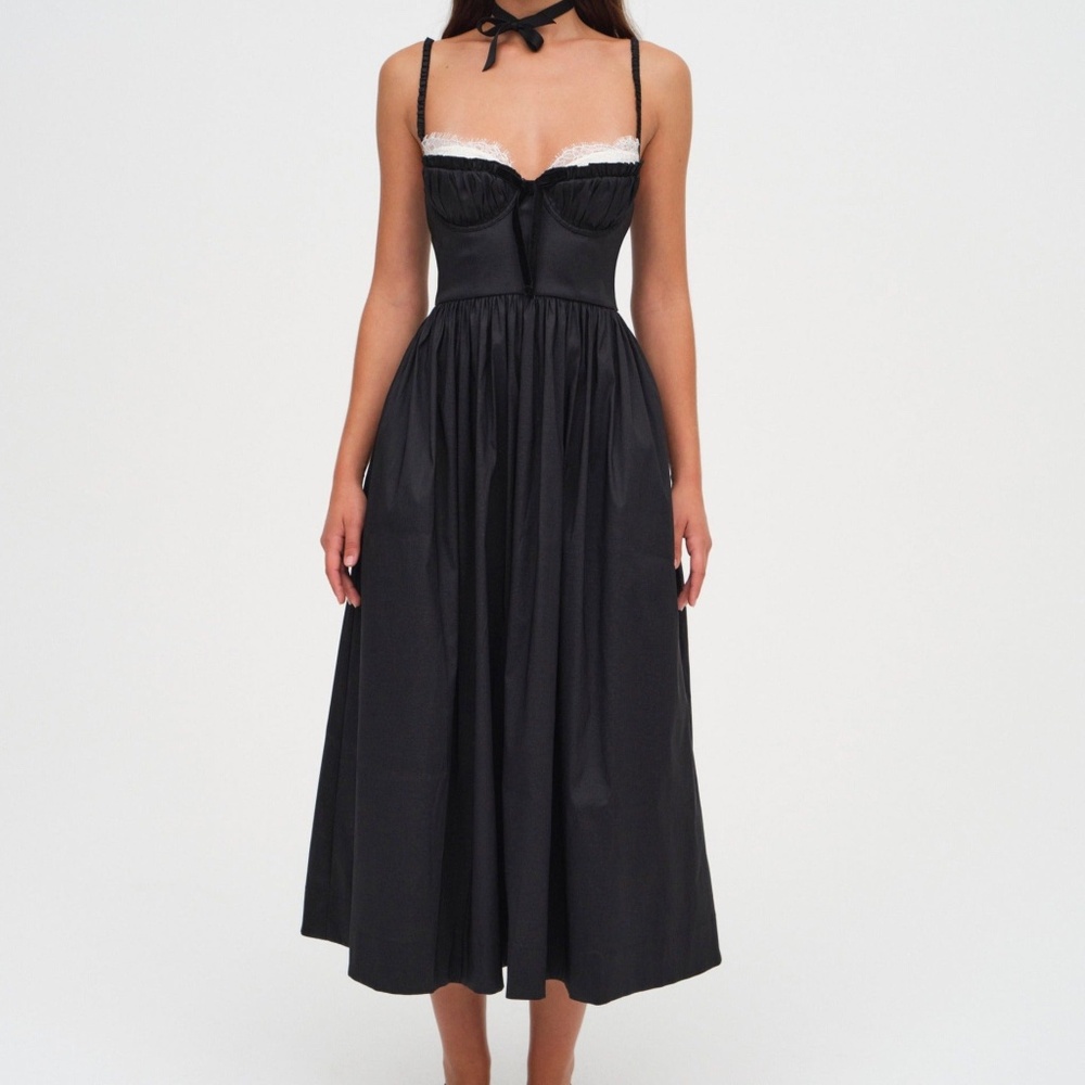 For Love & Lemons Doris Midi Dress Size XSXS / Black - Picture 1 of 3